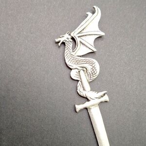 Silver Dragon Sword Viking Hair Stick Chopstick Bun Holder